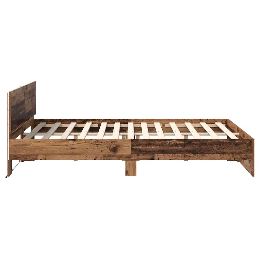 Struttura del letto con testiera Legno vecchio 135 x 190 cm 3403574