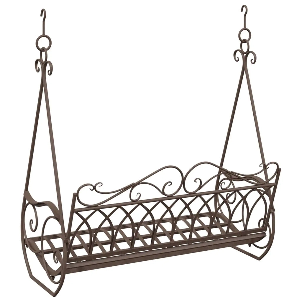 Panchina a Dondolo Acciaio 112 x 60 x 126,5 cm Marrone Antico CFW8356555