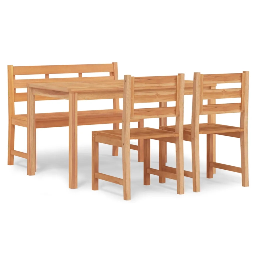 Set da Pranzo per Giardino 4 pz in Legno Massello di Teak cod mxl 44586