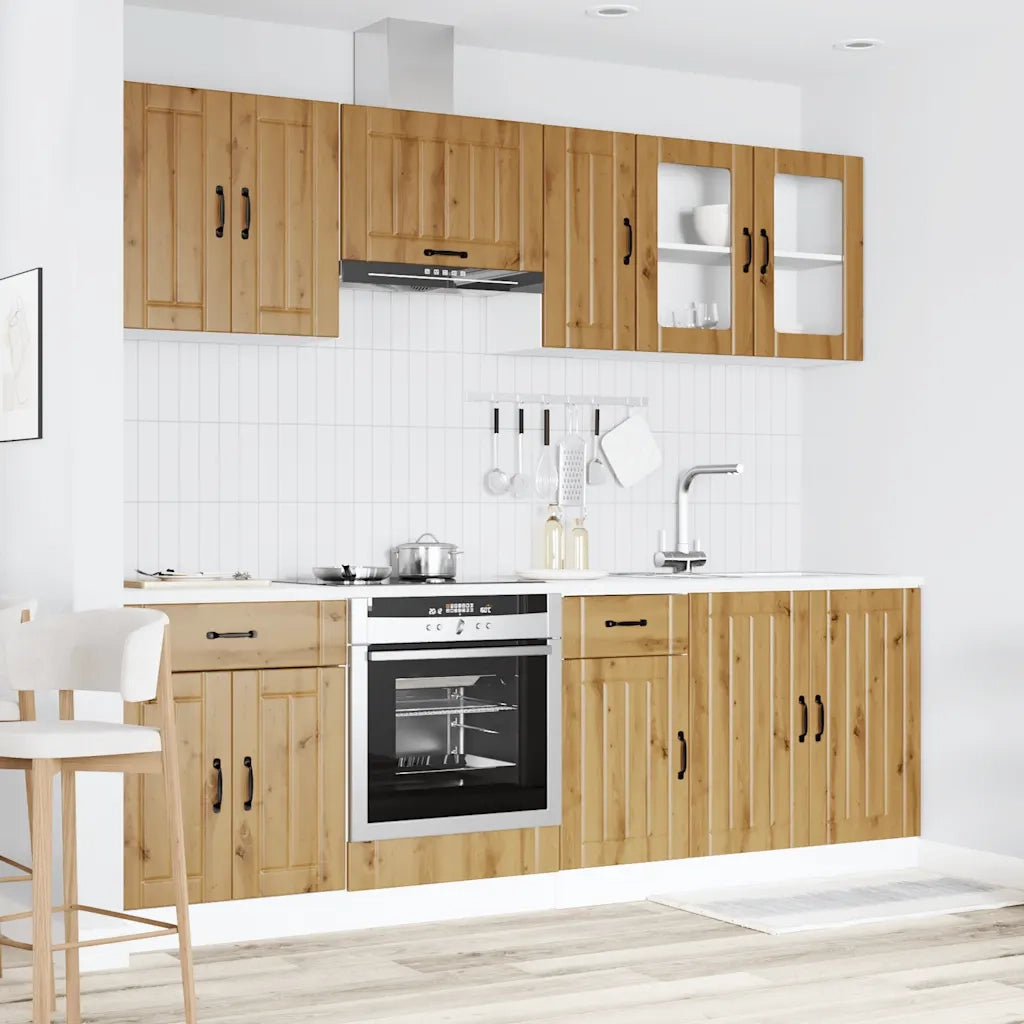 Set Mobili da Cucina 8 pz Kalmar Rovere Artigianale Truciolato 3314840