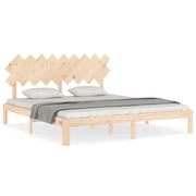 Letto matrimoniale | Letto per adulti | Giroletto con Testiera Super King Size in Legno Massello