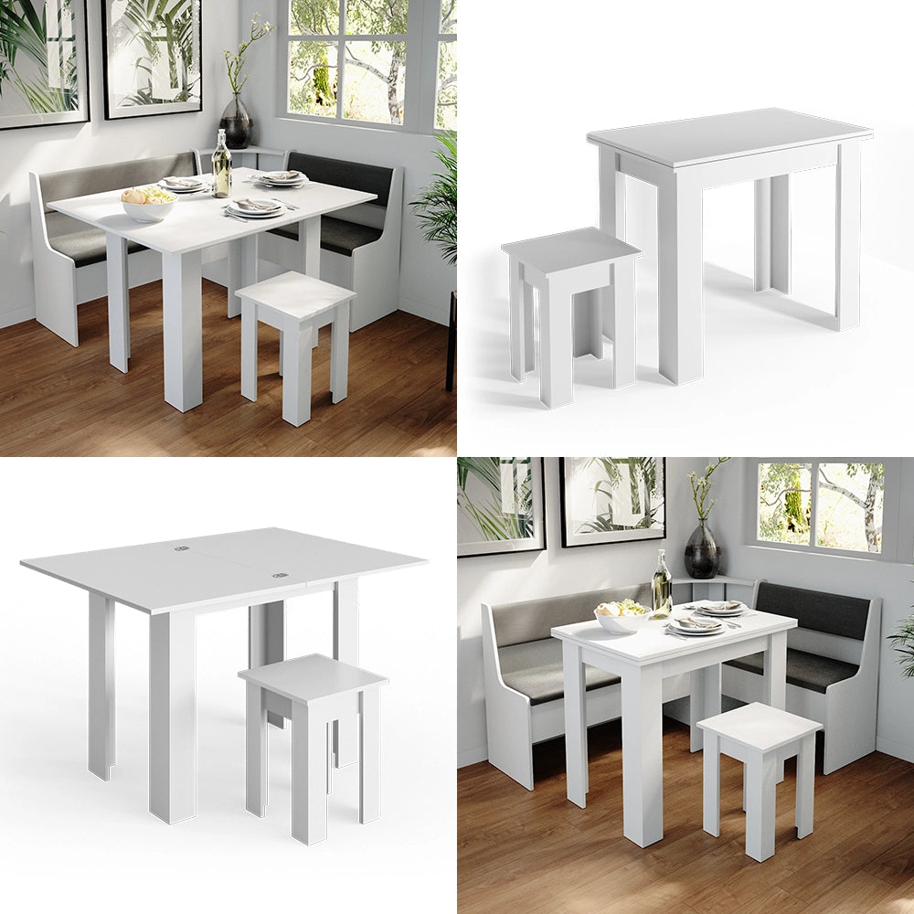 Vicco Tavolo da pranzo con sedia Bianco 90 x 60 cm