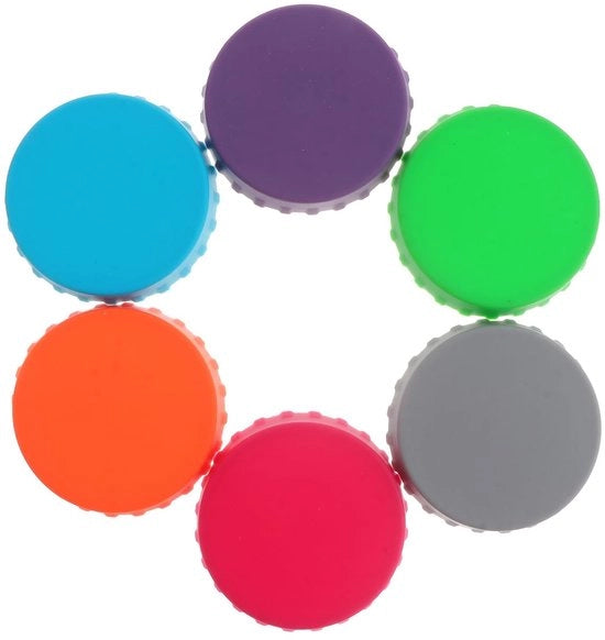 Set di tappi in silicone per bottiglie 6 pezzi - Protezione per bottiglie - Multifunzionale - Chiusura sicura - Disponibili in diverse colori