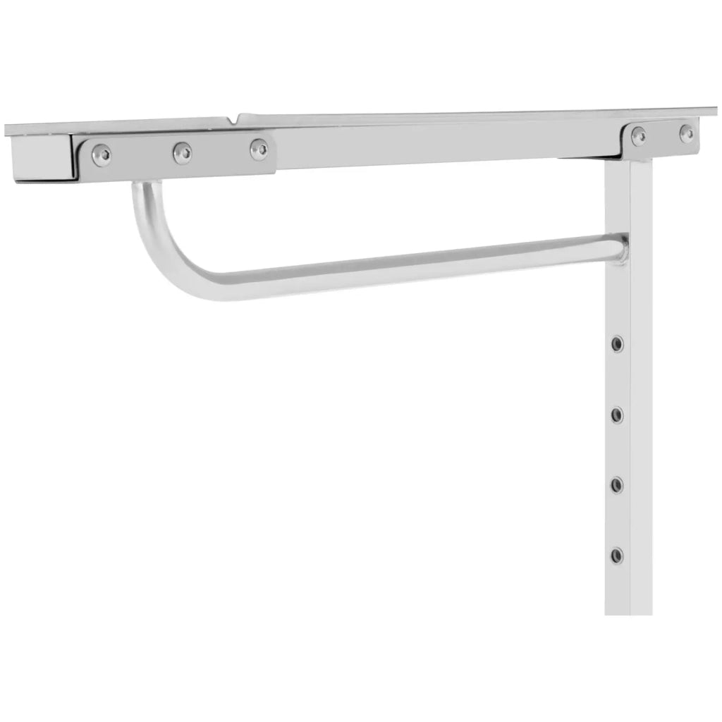 Tavolo Mayo con gamba laterale 60 x 40 cm altezza regolabile acciaio inox grigio 14_0010006