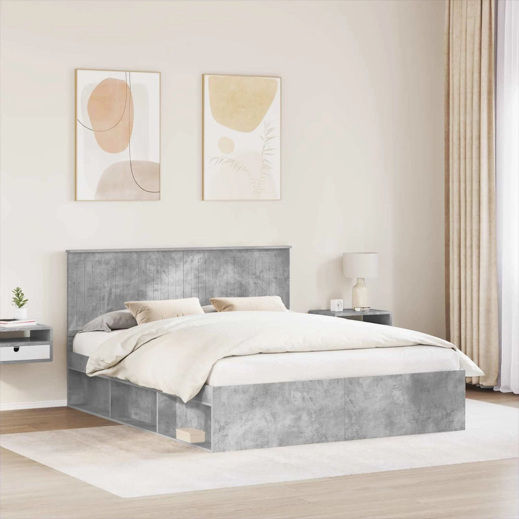Struttura del letto Calcestruzzo 160 x 200 cm Pino massello