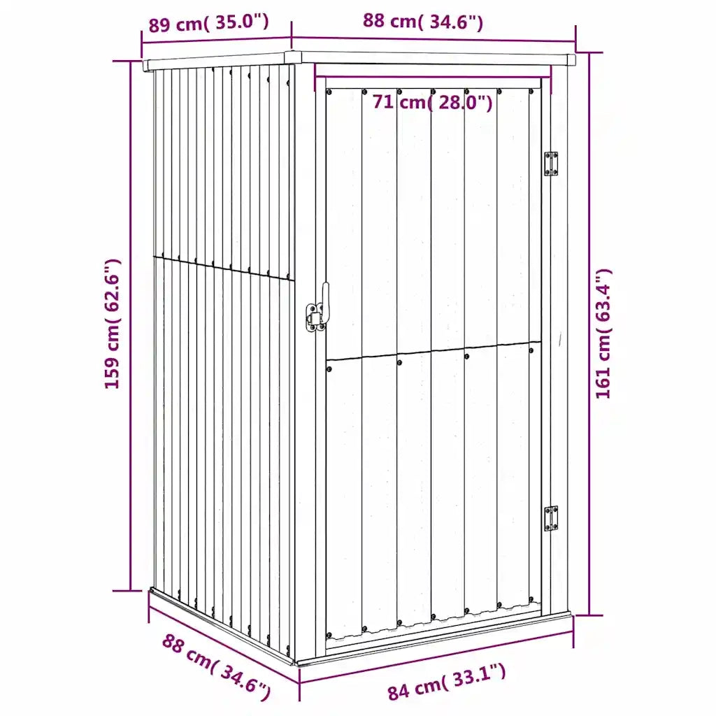 Capanno per Attrezzi Marrone 88x89x161 cm in Acciaio Zincato 316208