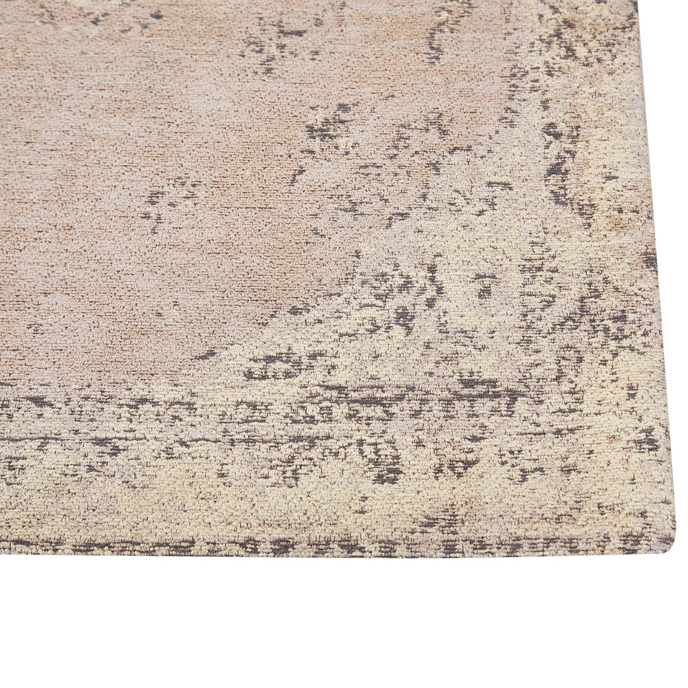 Tappeto in cotone beige 200 x 300 cm con effetto invecchiato stile orientale camera da letto soggiorno