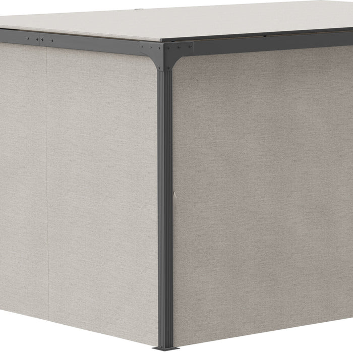 Pergola da Giardino 3x3m con Tende in Alluminio e Acciaio Beige