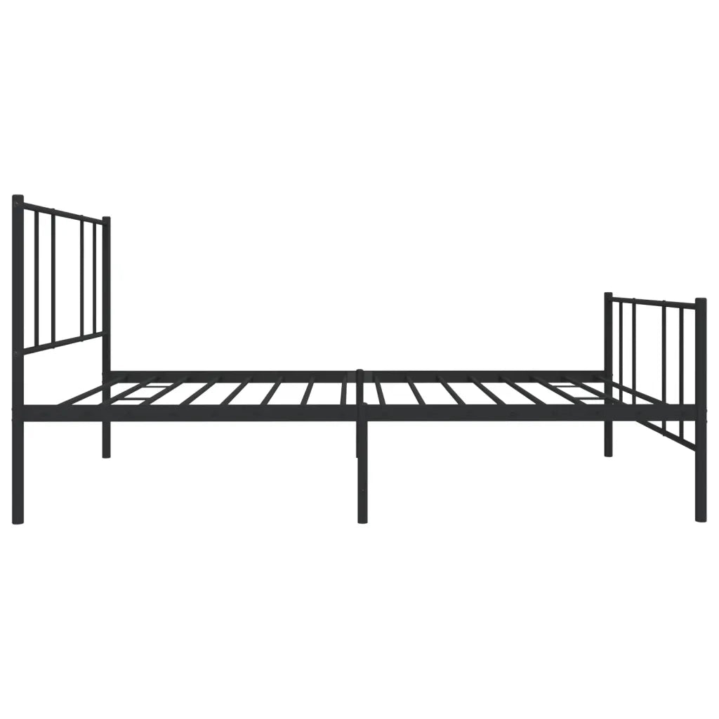 Giroletto con Testiera e Pediera Metallo Nero 100x200 cm 352493