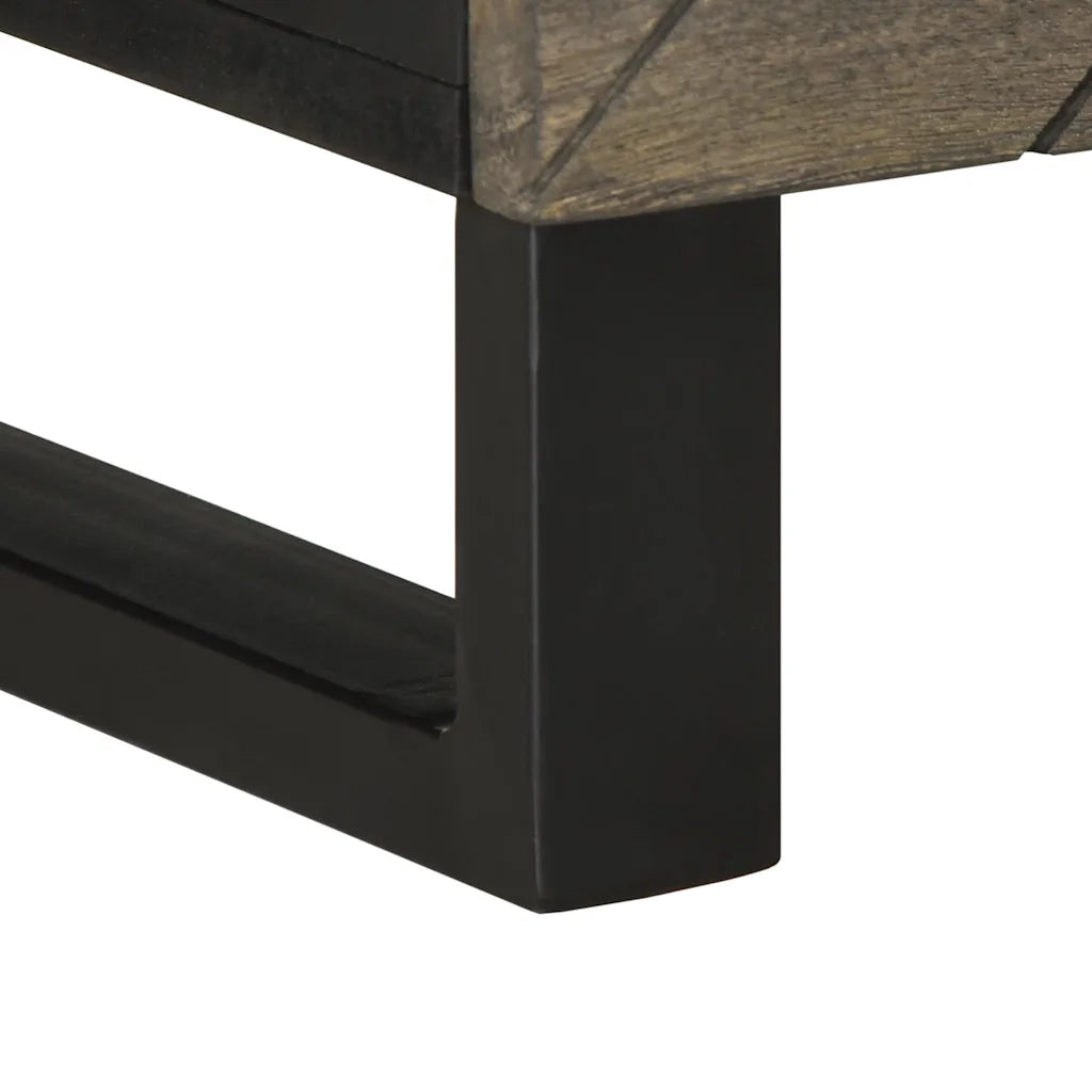 Mobile Porta TV Nero 100x33x46 cm in Legno Massello di Mango 4017702