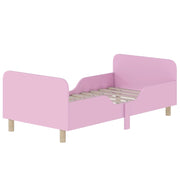 Struttura letto per bambini, letto singolo per bambini, sponda di sicurezza, lettino per cameretta, MDF, senza materasso, rosa
