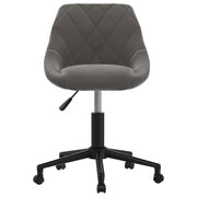 Sedia da Pranzo Girevole Grigio Scuro in Velluto 3089033