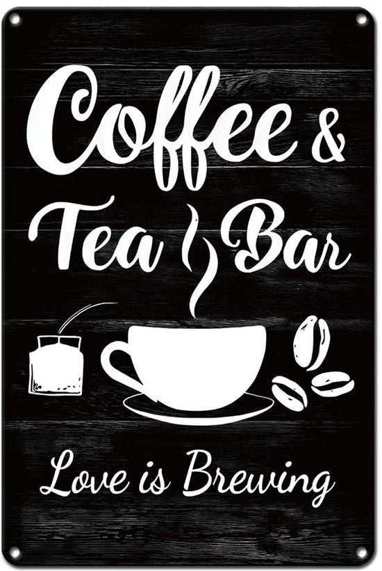 Bord in Tavola di Metallo 30x20cm - Decorazione per Parete - Bar per Caffè e Tè - Arte per la Parete - Decorazione per Dipinto