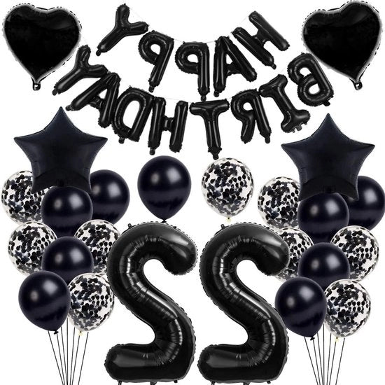 Decorazione di compleanno 22° compleanno uomo nastro adesivo palloncino Happy Birthday cartellone confetti palloncini - decorazione uomo 22 anni