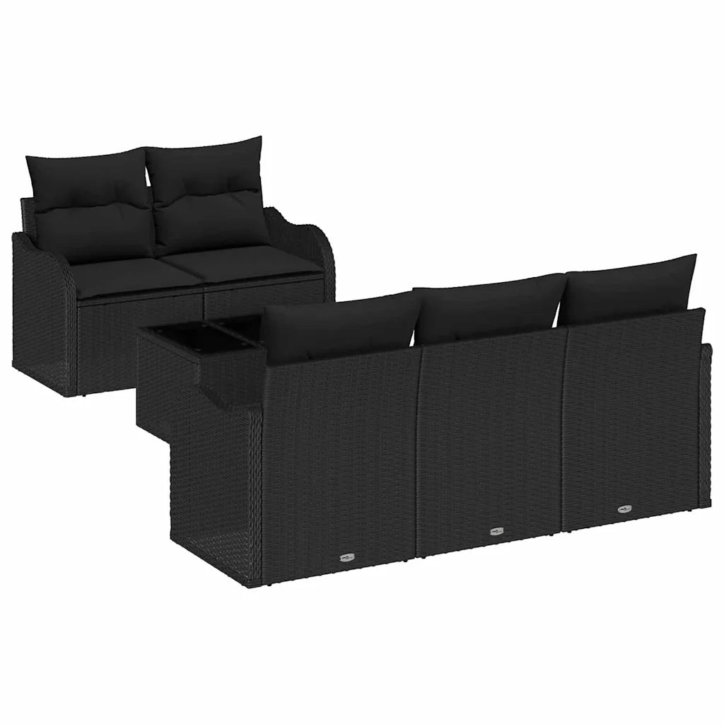 Set Divano da Giardino Nero polyrattan 3345583