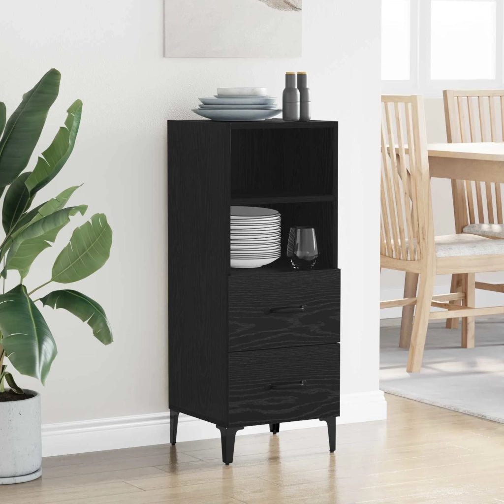 Credenza | Madia | Buffet da pranzo | Armadio da pranzo Rovere nero 34 x 34.5 x 90 cm Legno multistrato