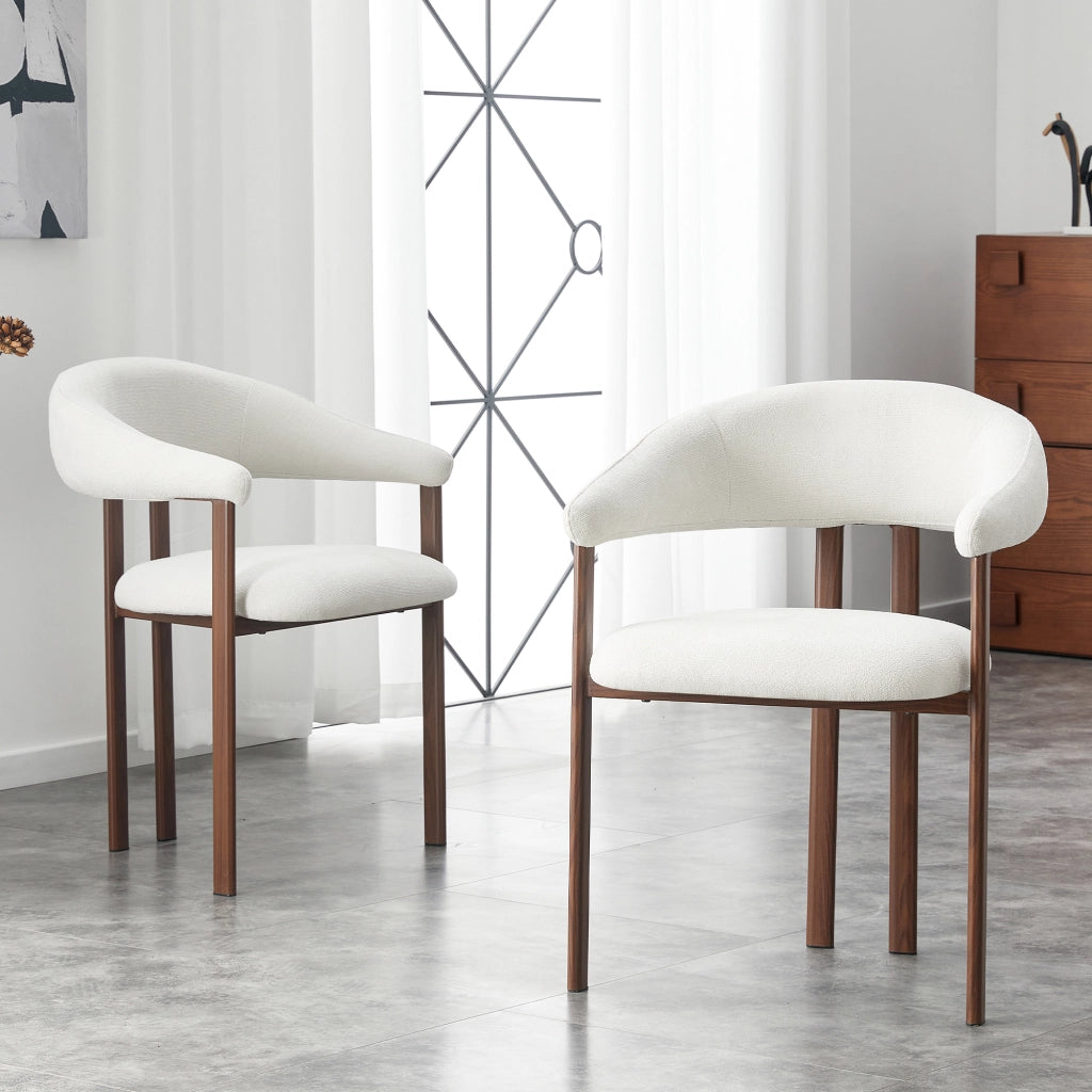 Sedia in Tessuto con Gambe in Metallo ¨C Xylo ¨C Bianco, Set 2 Pezzi