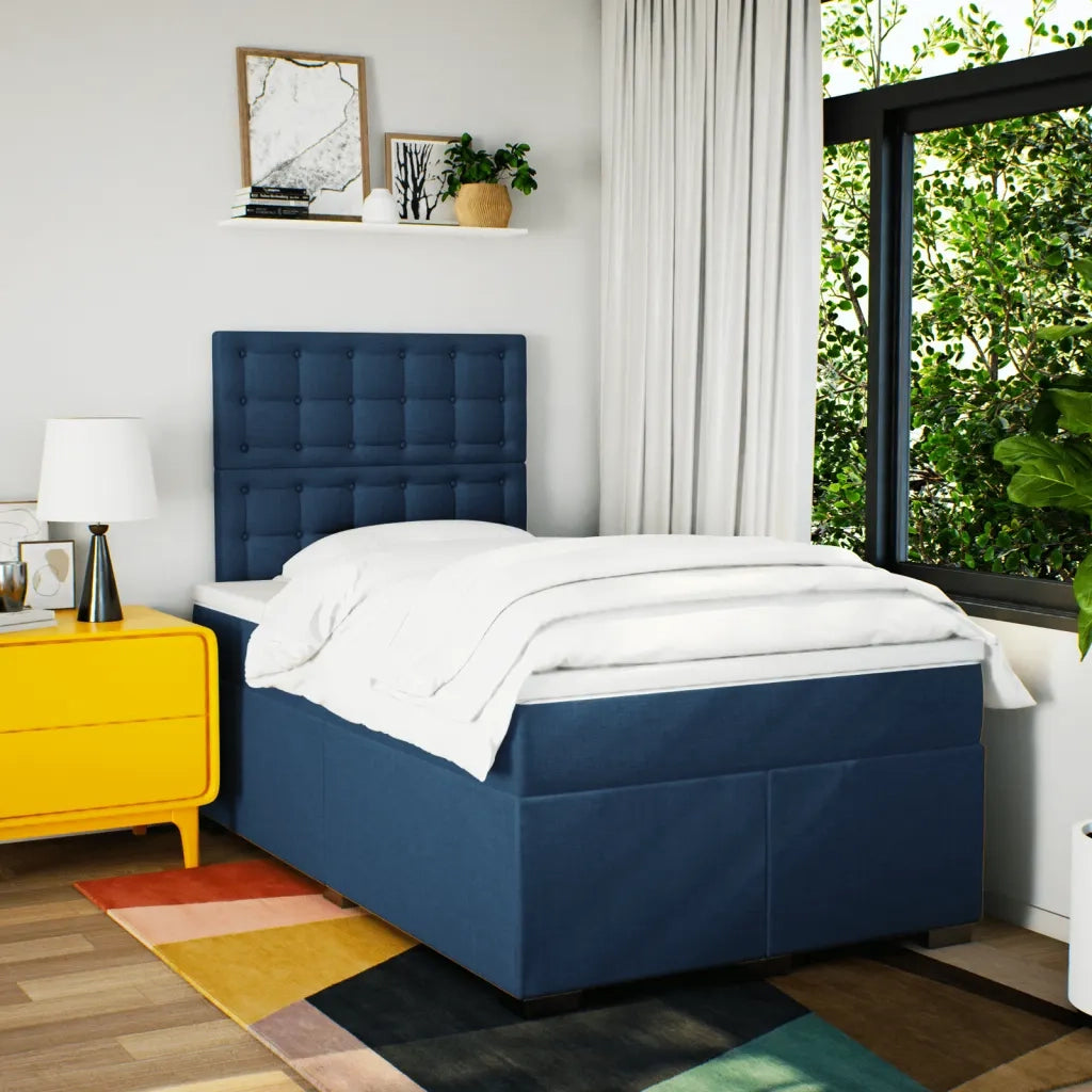Giroletto a Molle con Materasso Blu 120x190 cm in Tessuto 3290447