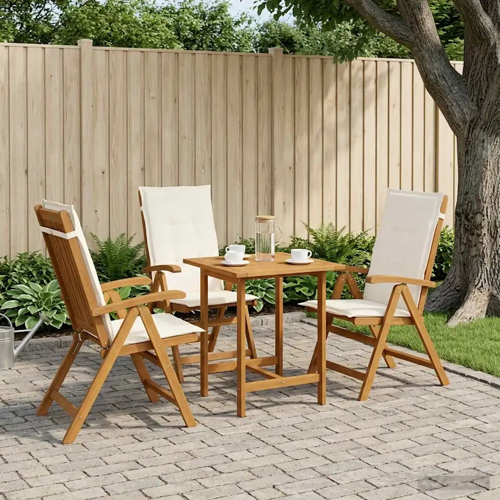 Sedie da giardino reclinabili 3 pz Naturale 42041433