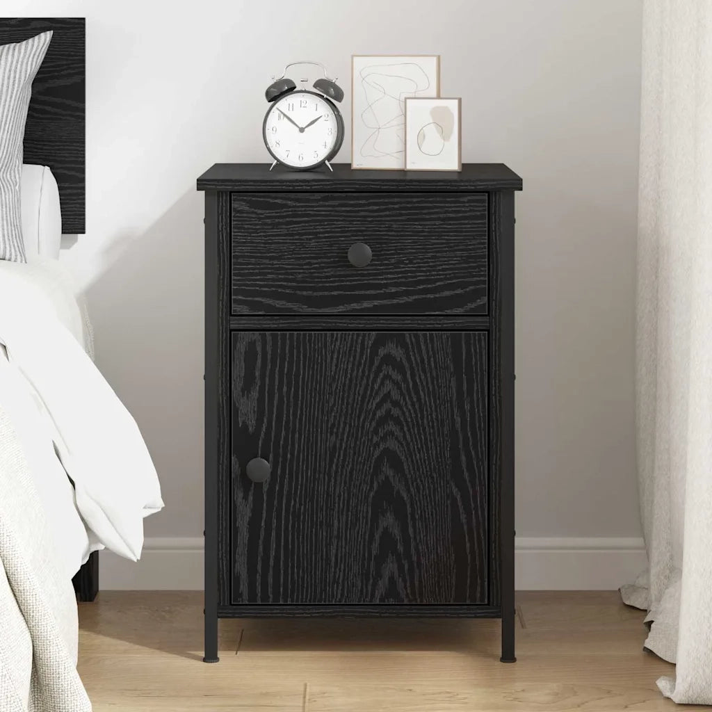 Armadio da Notte Rovere Nero 40 x 42 x 60 cm Legno multistrato 875784