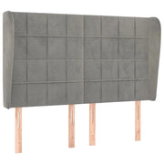 Testiera | Testata ad Orecchio Grigio Chiaro 147x23x118/128 cm in Velluto