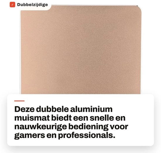 Muismat Dubbelzijdig in Alluminio - Gaming - Muismat Rigida - Precisione nella Gestione - 18x16 cm - Grip Robusto