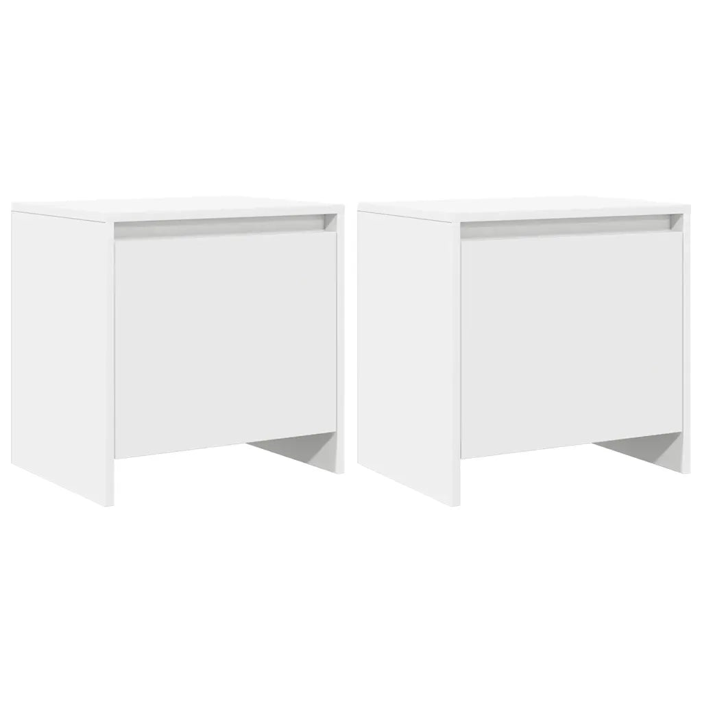Comodini 2 pz-Set di 2 Tavolino da notte Bianchi 45x34x44,5 cm in Truciolato