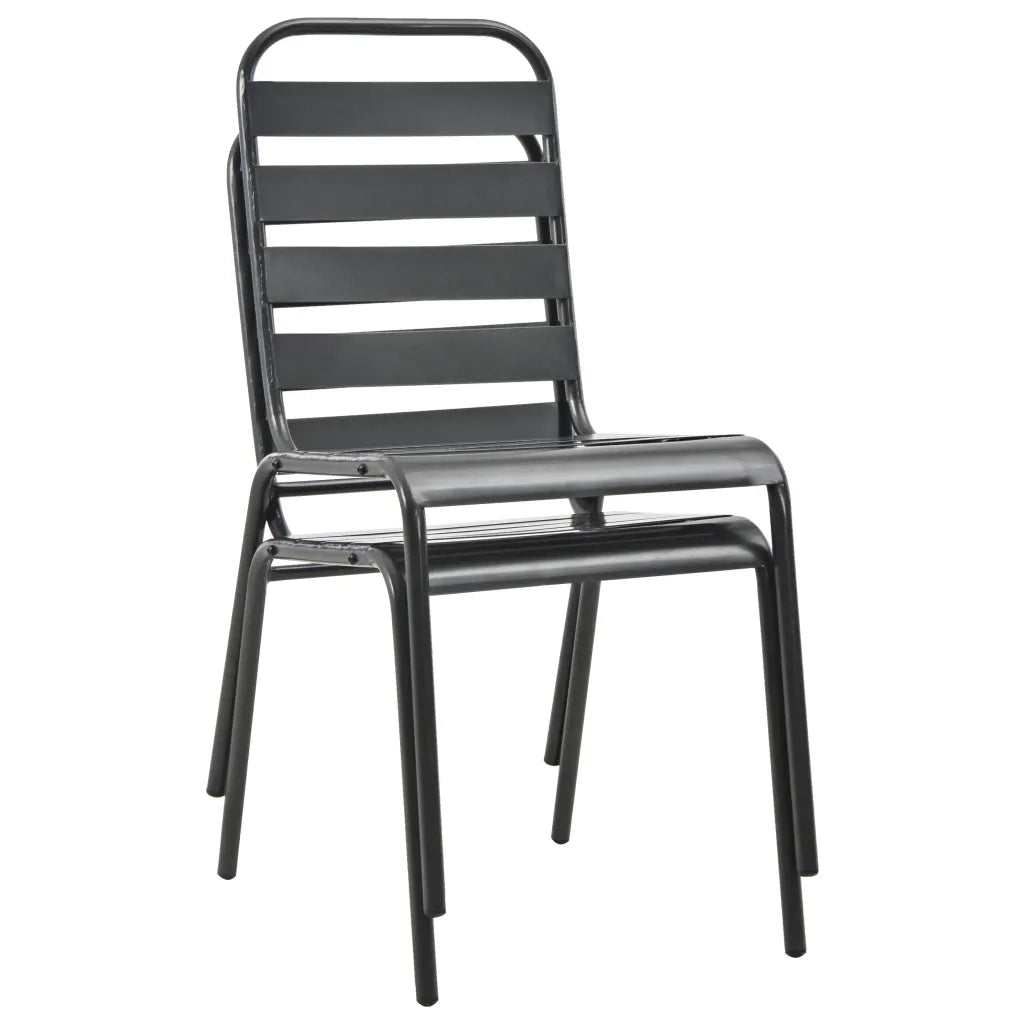 Sedie da Esterno Impilabili 2 pz in Acciaio Grigio cod mxl 43303