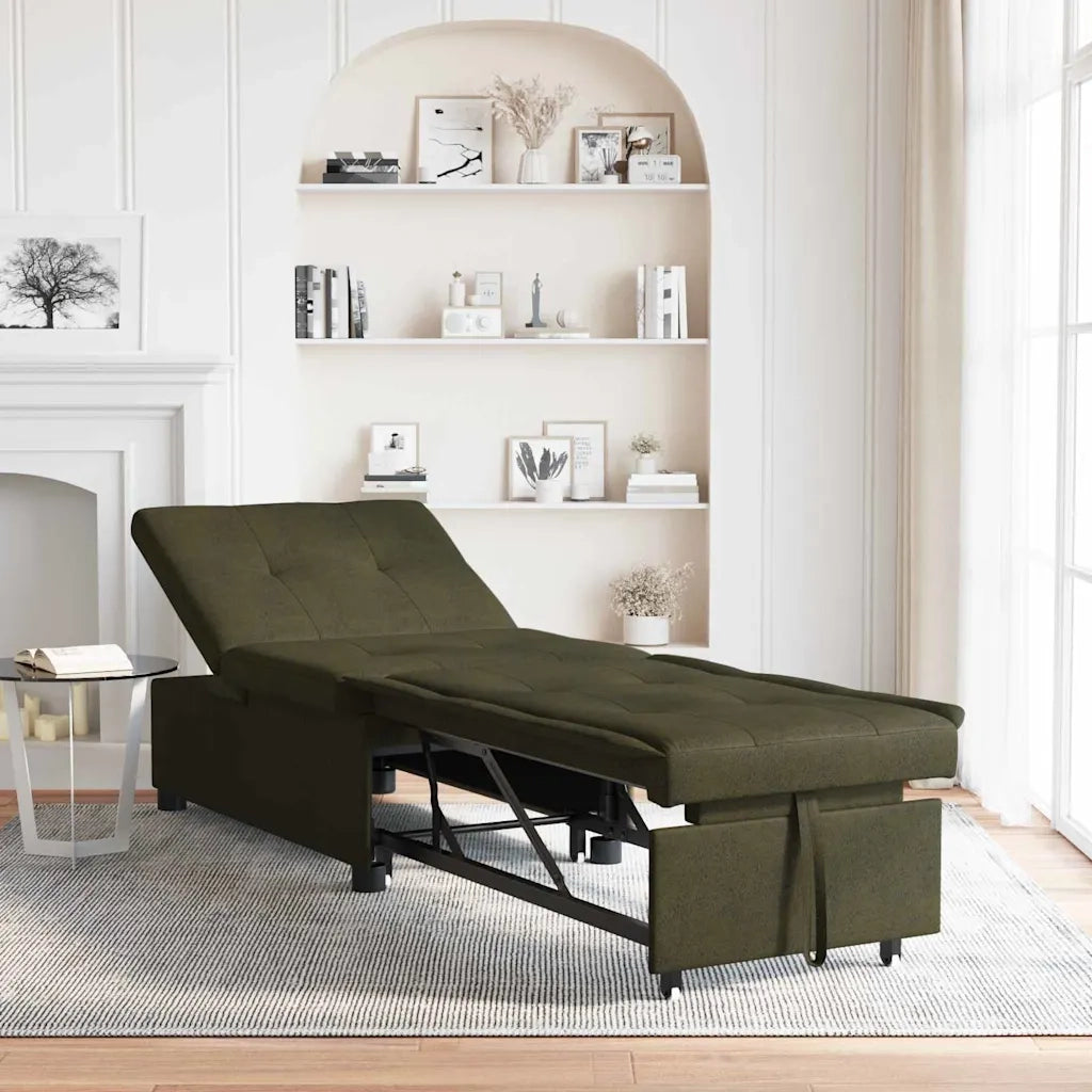 Divano letto Verde militare 194 x 67 x 82 cm Tessuto Huahua 42008606