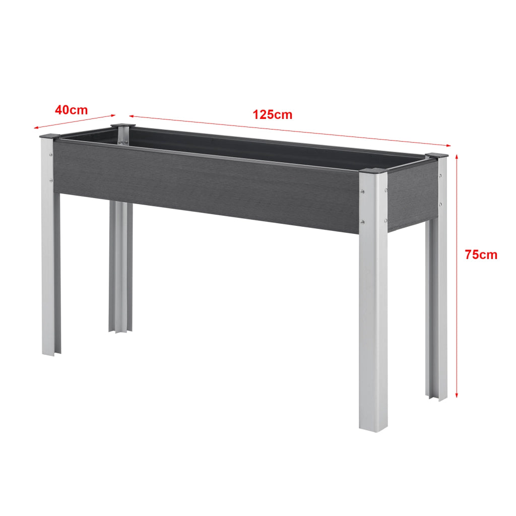Aiuola Rialzata Beverwijk 125 x 40 x 75 cm - Grigio Scuro [en.casa]