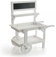 CARRETTO PORTA PIANTE REALIZZATO IN LEGNO BIANCO CON LAVAGNA 69 X 33 X H85 CM