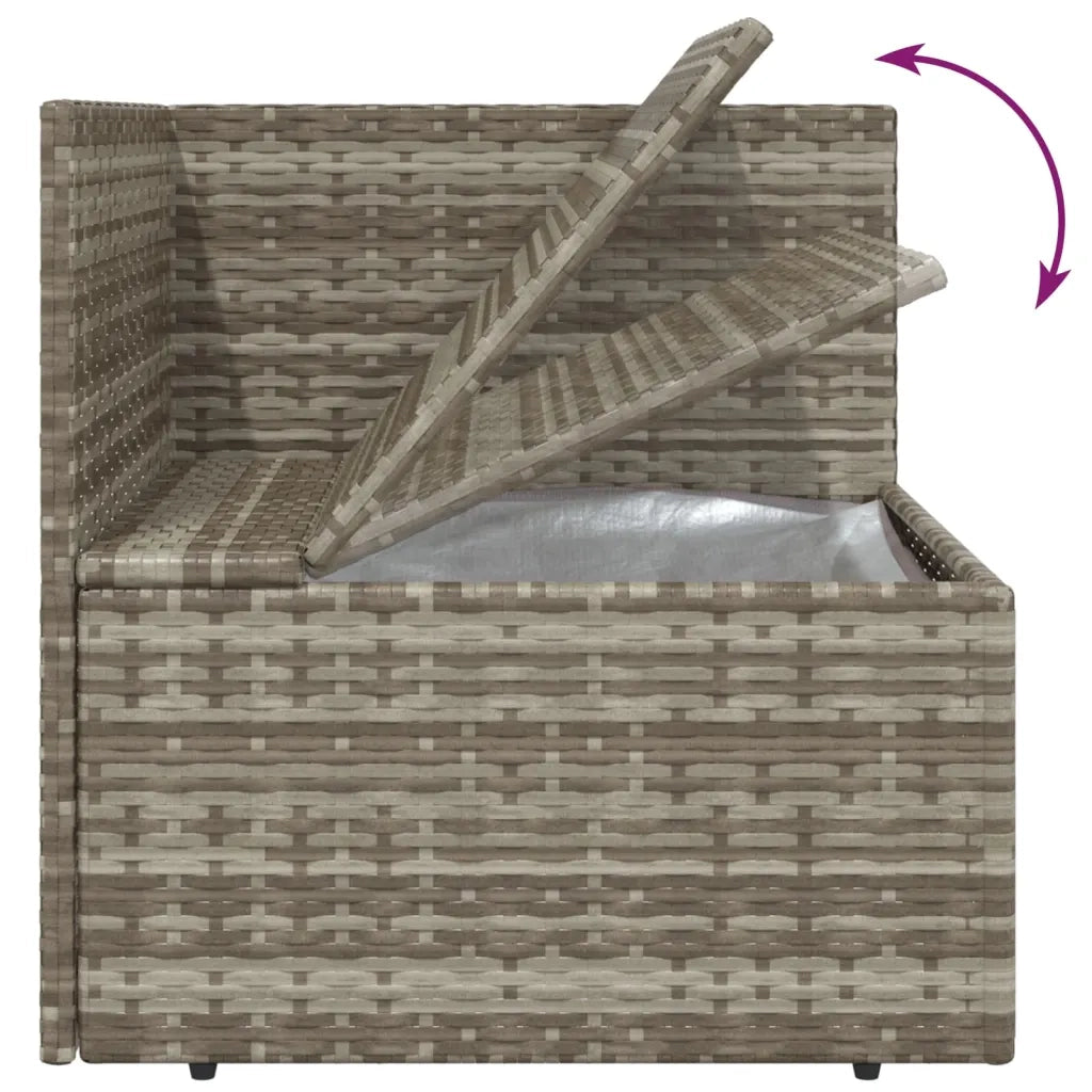 Set Divani da Giardino 3 pz | Set Salotto da Giardino con Cuscini in Polyrattan Grigio