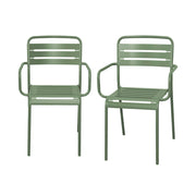 set 2 sedie da giardino bistrot in acciaio, verde