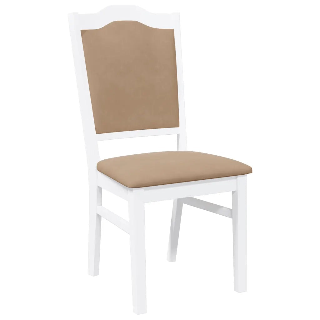 Sedie da Pranzo con Cuscini 2 pz Bianco Legno Massello di Hevea 4102470