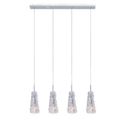 Lampada sospesa Viviera decorativa cromo vetro 4xG4 Italux