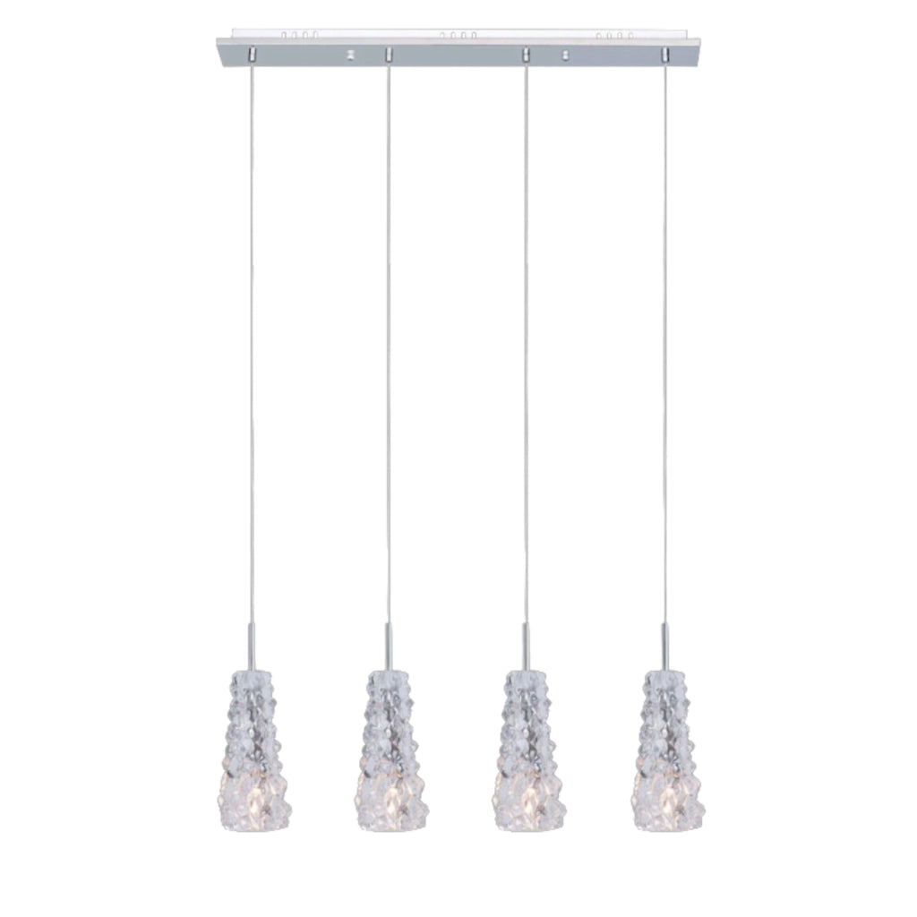 Lampada sospesa Viviera decorativa cromo vetro 4xG4 Italux