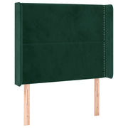 Testiera | Testata ad Orecchio Verde Scuro 103x16x118/128cm in Velluto