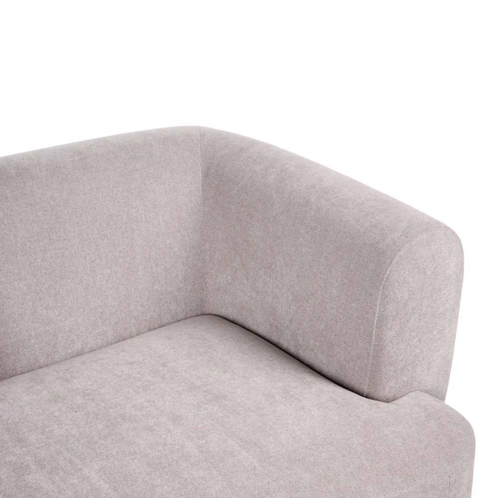 Divano a 3 posti Rivestimento in tessuto beige scuro Tessitura morbida Gambe cilindriche Stile organico