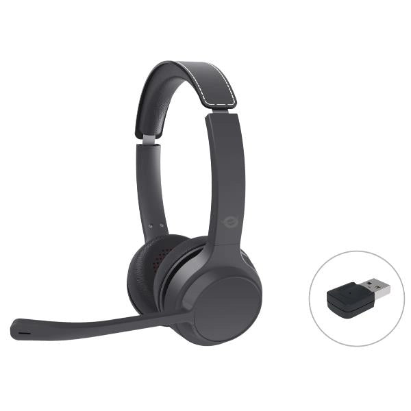 Conceptronic polona04ba cuffia e auricolare cuffie con cavo e senza cavo a padiglione musica e chiamate usb tipo-c bluetooth nero