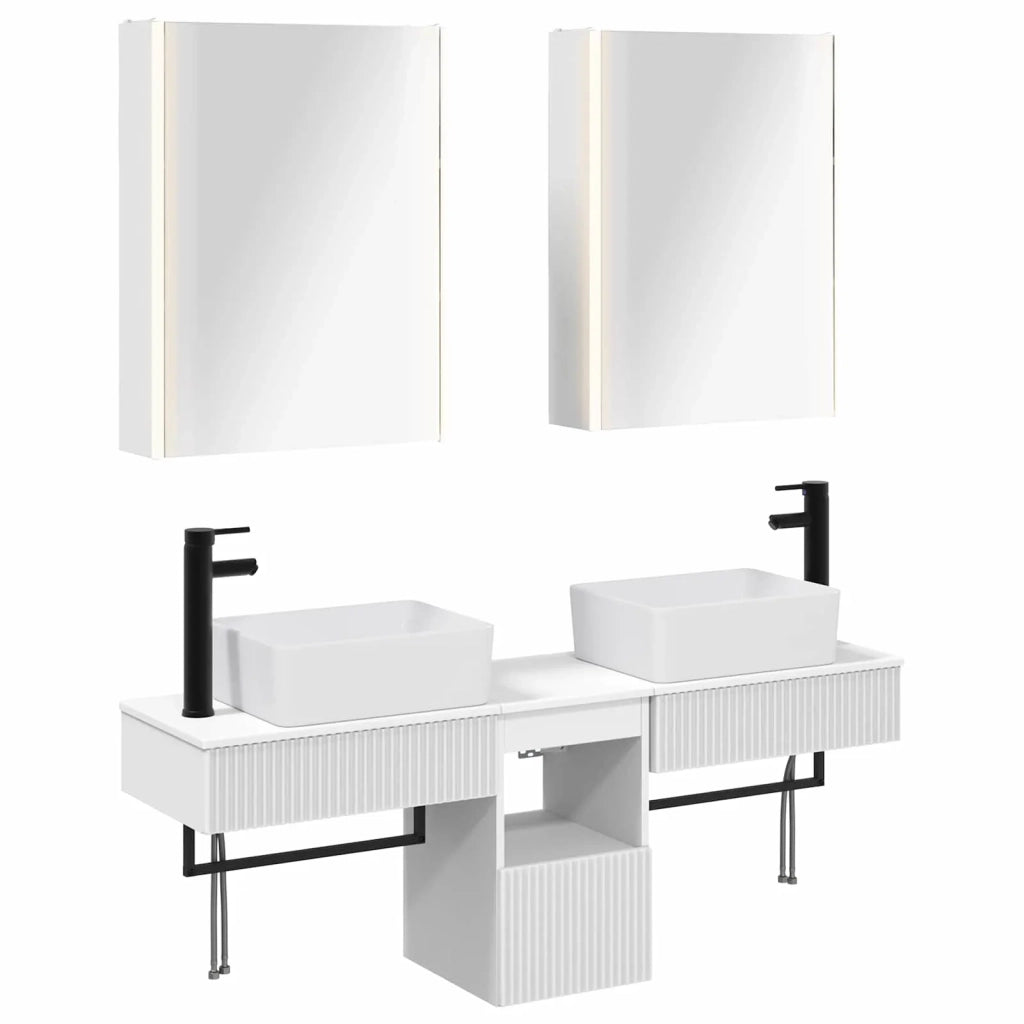 Set di Armadi da Bagno 5 pcs Bianco 53 x 15,5 x 70 cm 3406327