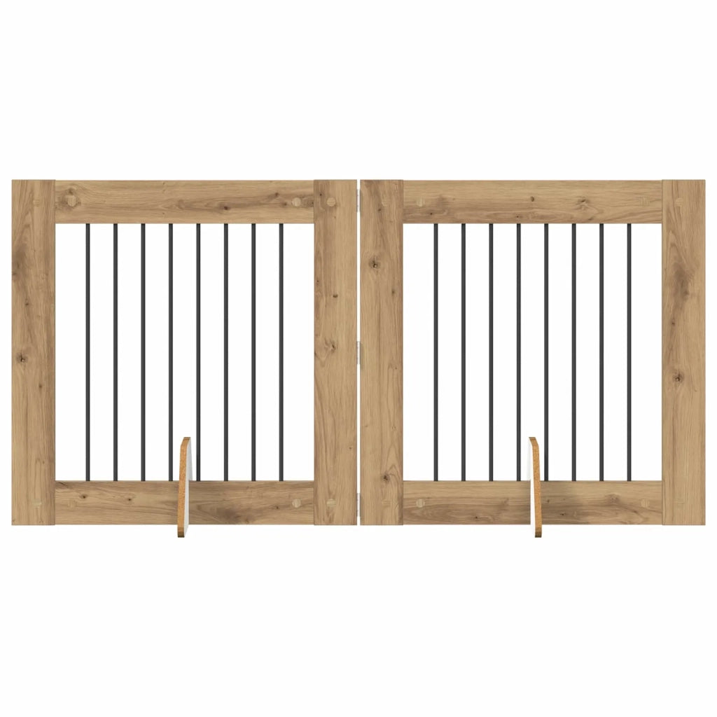 Cancello per cani con supporti 2 pcs Rovere Artigianale 892078