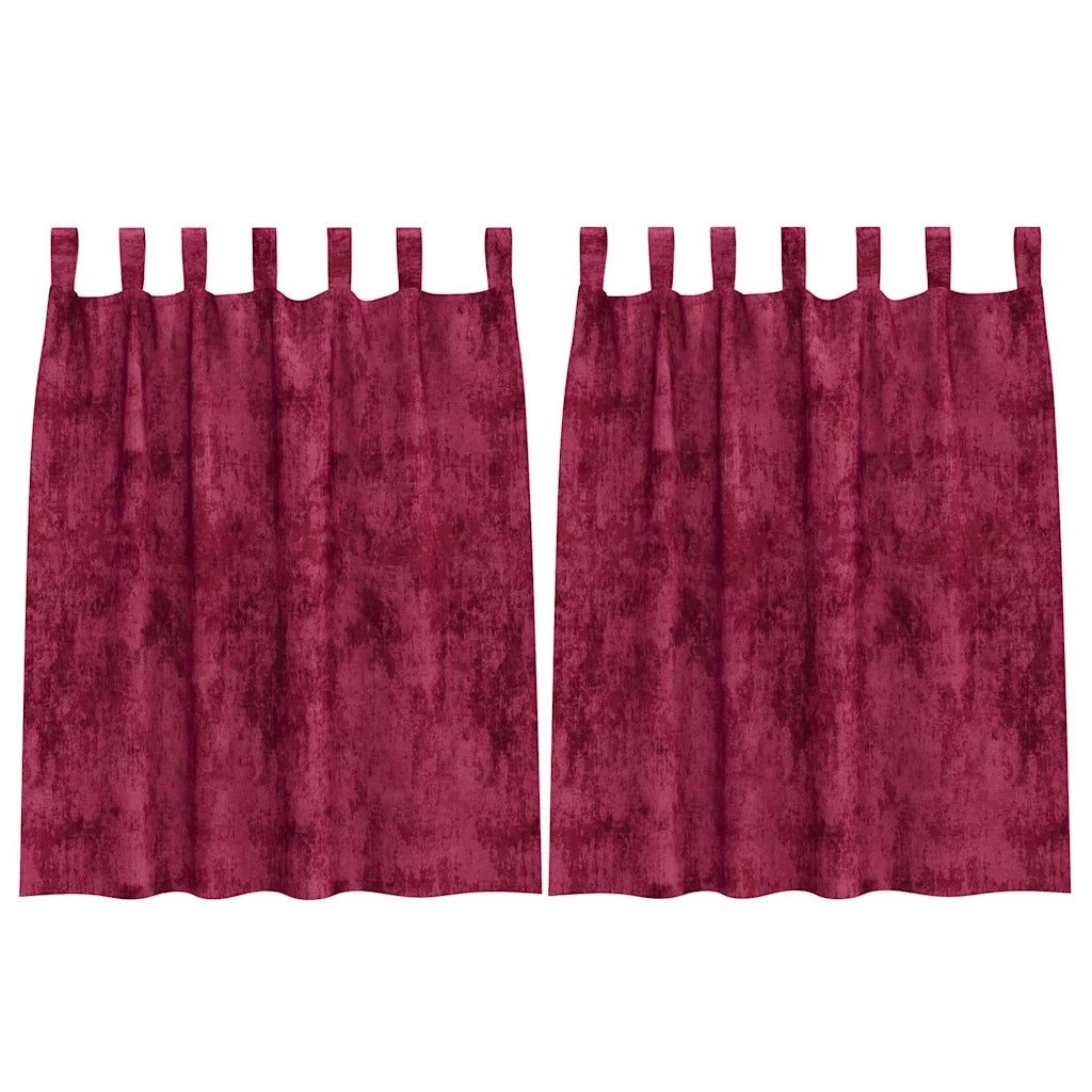 Tende in Velluto 2 pcs Rosso Vino 140 x 140 cm Velluto 4107713