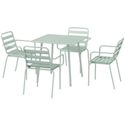 Set tavolo e sedie da giardino 5 pezzi ¨C zephmum ¨C verde chiaro, acciaio