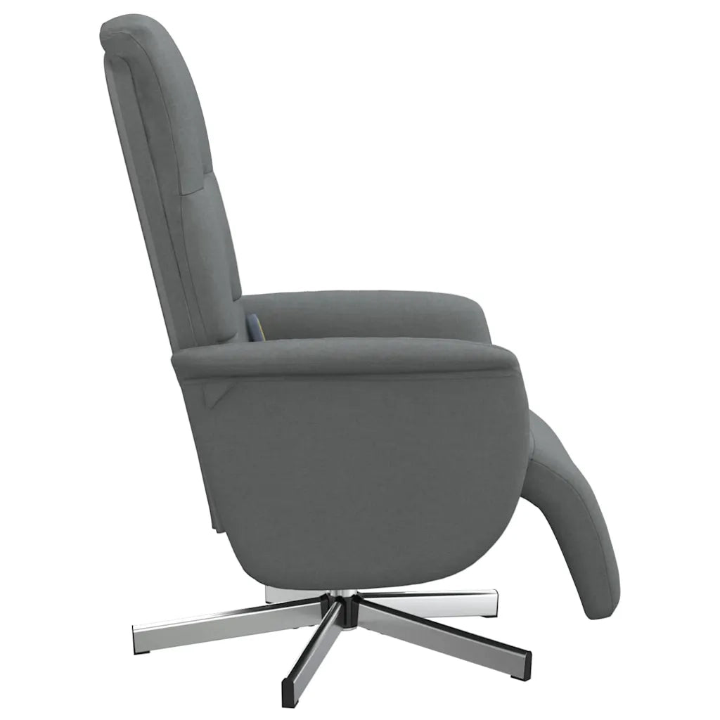 Divano Sedia-Poltrona Reclinabile Massaggio Poggiapiedi Grigio Scuro Tessuto 481605