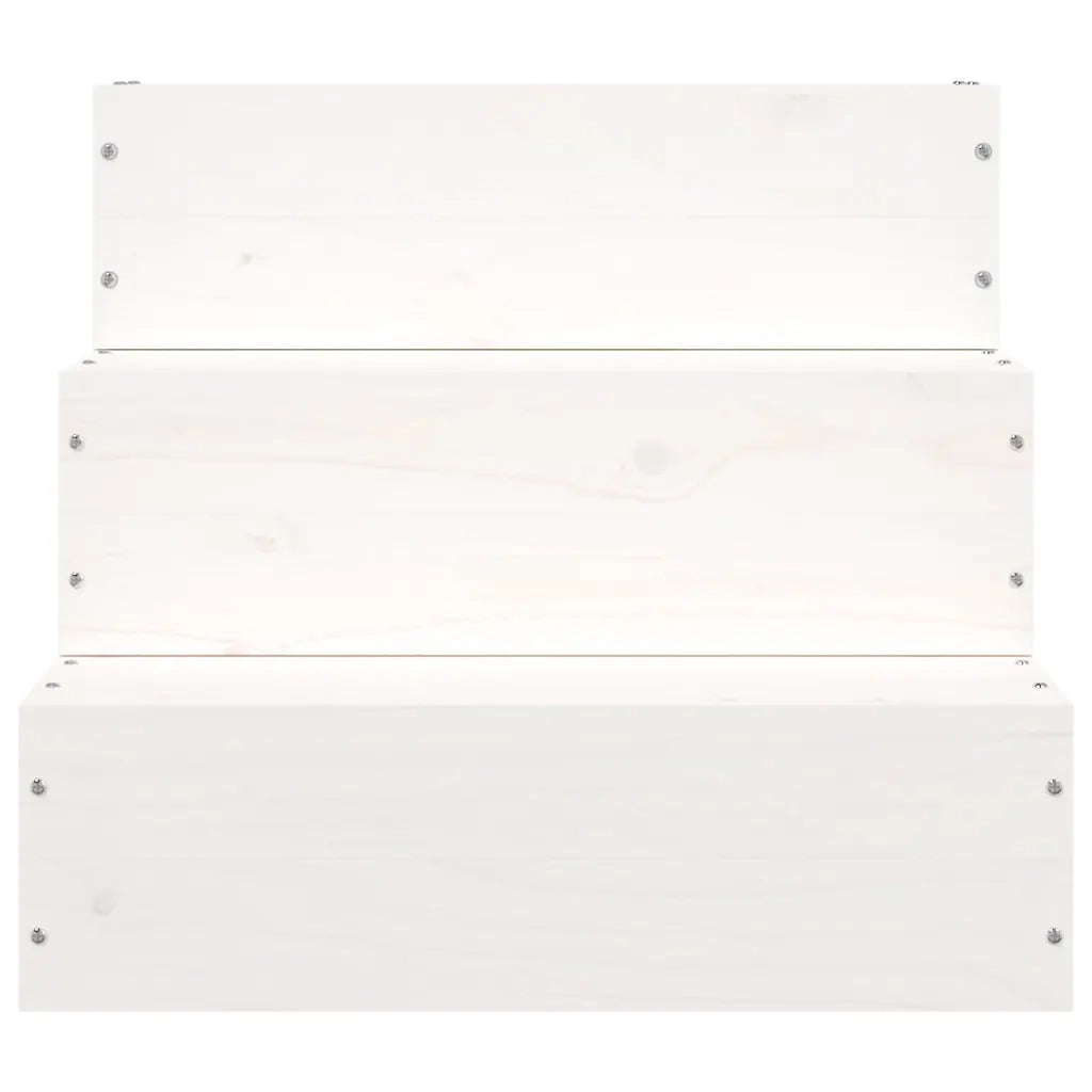 Scala per Animali Bianca 40x37,5x35cm in Legno Massello di Pino cod mxl 46057