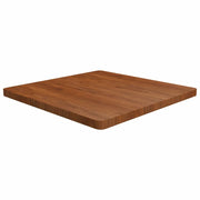 Piano Tavolo Quadrato Marrone Scuro 80x80x4cm Rovere Trattato