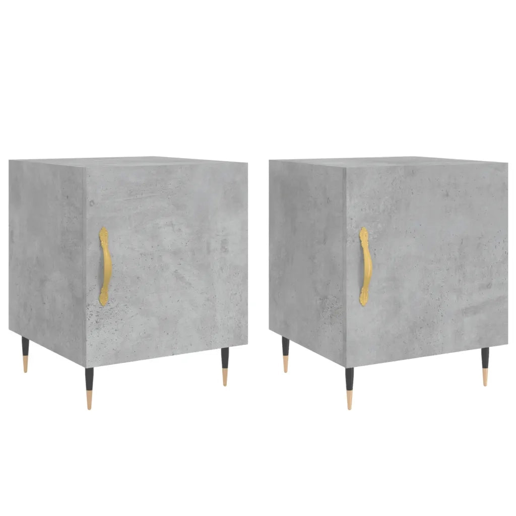 Comodini 2 pz Grigio Cemento 40x40x50 cm in Legno Multistratocod mxl 79833