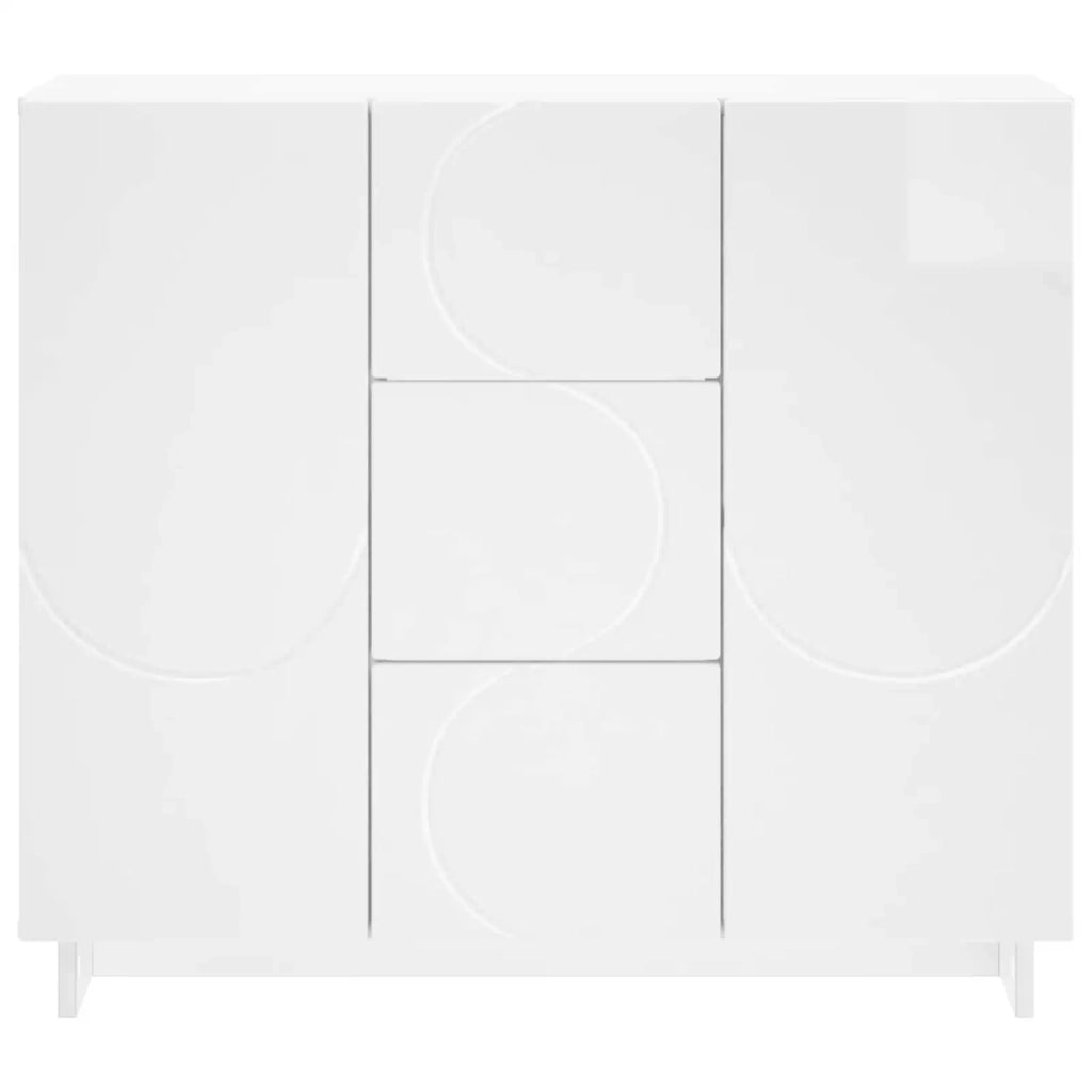 Credenza Bianco Lucido 85,5 x 31 x 75 cm Legno ingegnerizzato 8011553