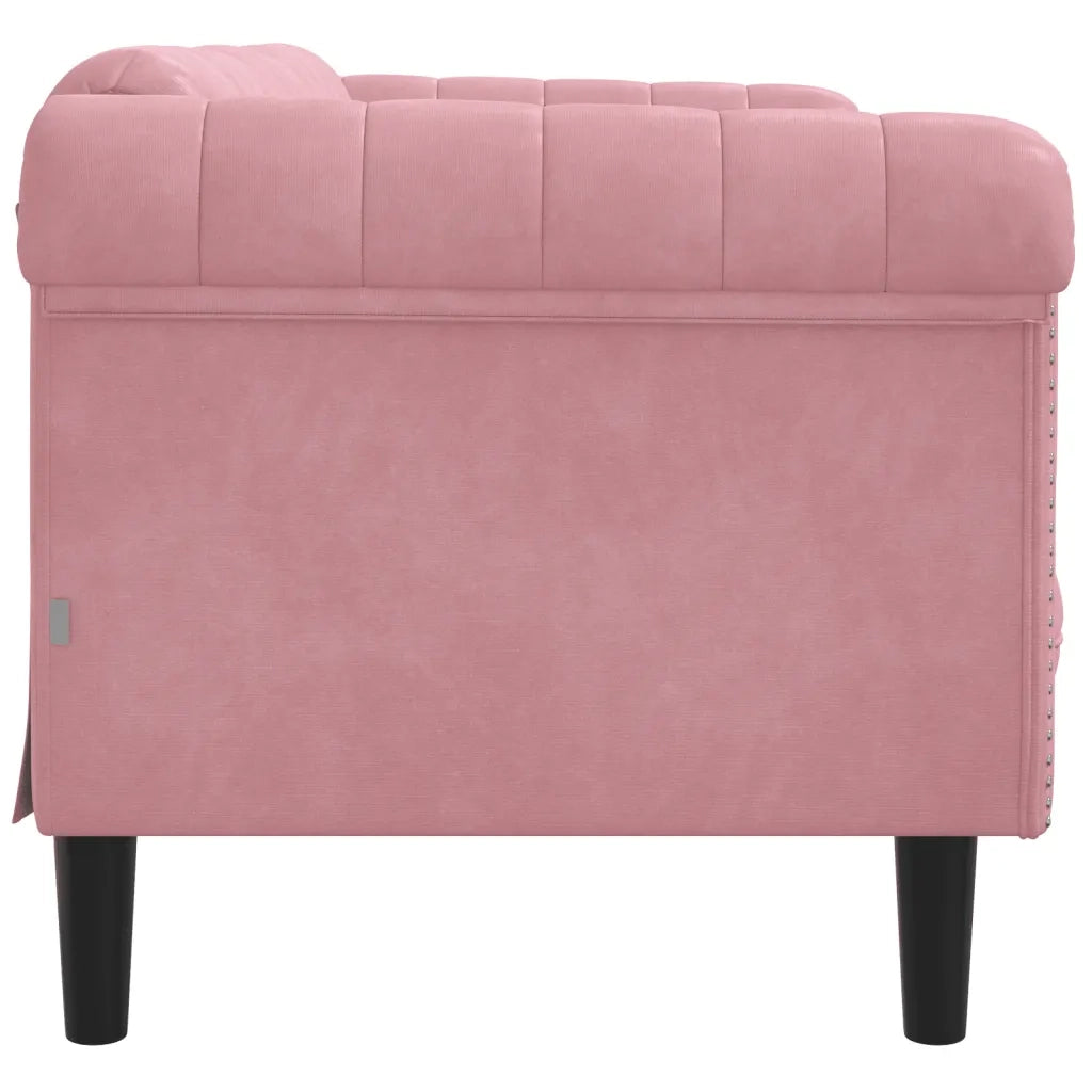 Divano a 2 Posti-Sofa 2 Posti Rosa in Velluto
