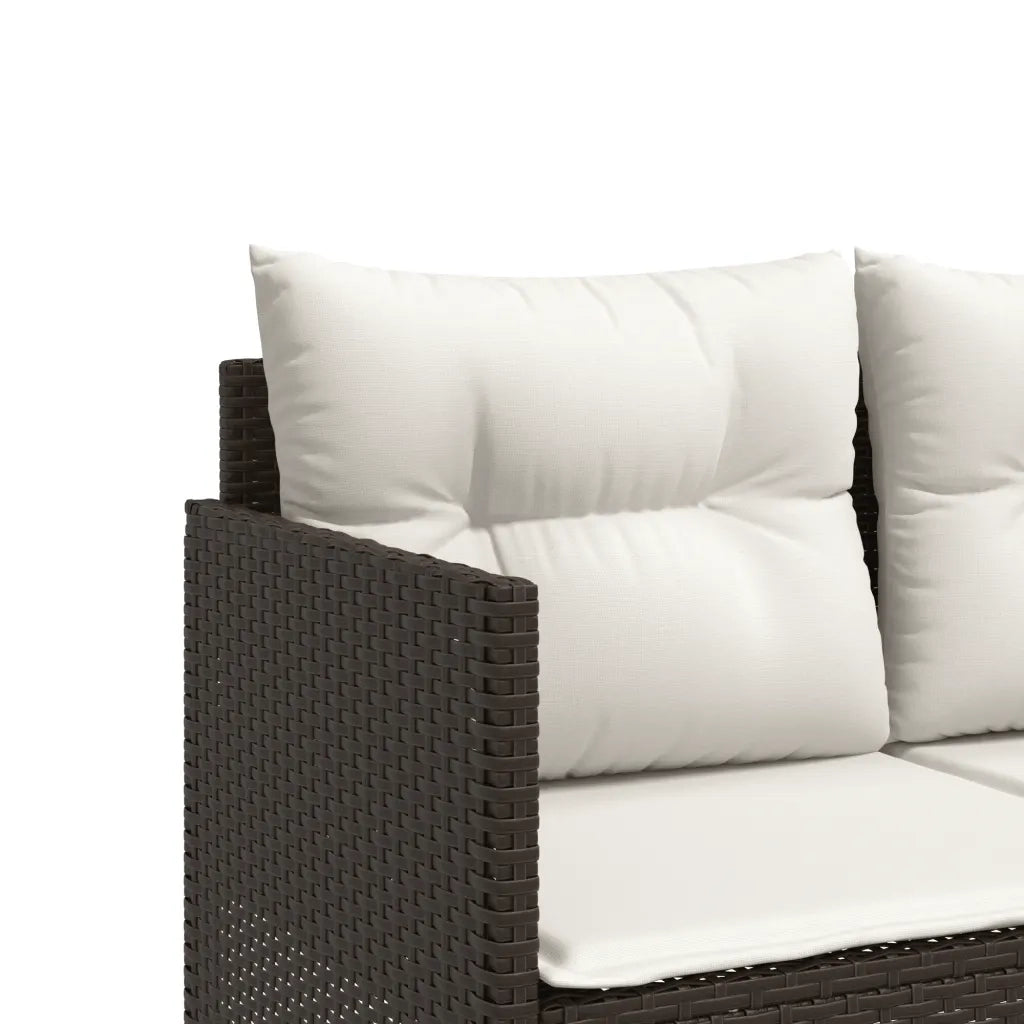 Lettino Prendisole con Cuscini MarroneÂ in Polyrattan